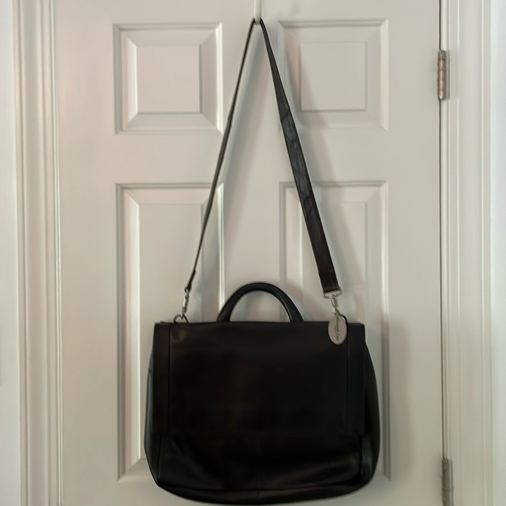 Kenneth Cole New York Vintage Leather Laptop/Messenger Bag. Dark Brown